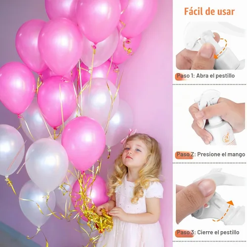 Vista 4 de Solución de brillo de globos, aerosol brillante para globos de látex