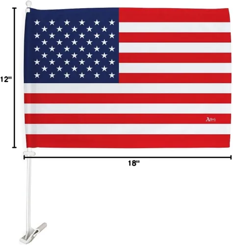 Vista 8 de Trump Flag Paquete de banderas estadounidenses anti Biden de Estados Unidos, soporte de montaje para decoración de ventana de automóvil, pequeño Pro