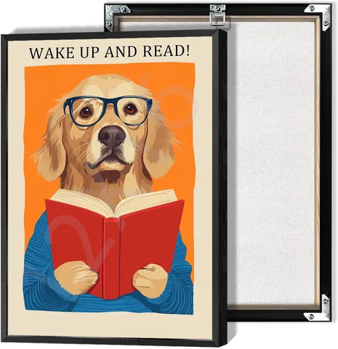 Vista 15 de Póster vintage de gato y libro, arte de pared inspirador, arte de lectura clásico para amantes de los libros, pintura para sala de estar, oficina