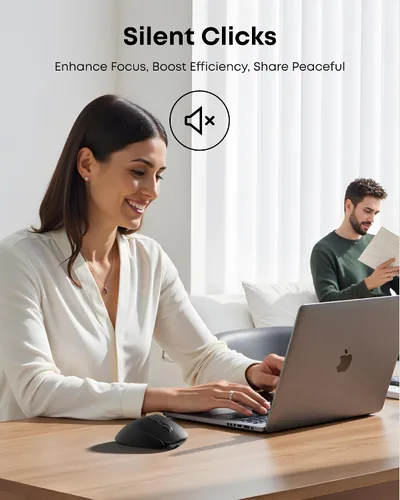 Vista 6 de Ratón ergonómico recargable con Jiggler, Bluetooth+2.4G inalámbrico+conexión con cable (3 en 1), máximo 4800 DPI, llave de fuego rápido, cable