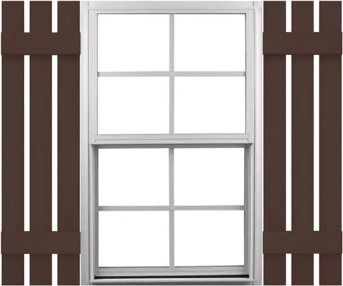 Vista 41 de Mid America Board and Batten - Persiana estándar de vinilo con 3 tablas espaciadas de 12 pulgadas (1 par) - 12 x 55 002 negro