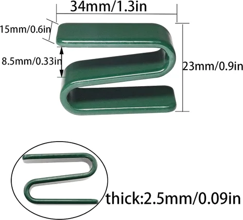 Vista 2 de Clips de acero S de la pintura verde S del gancho 4PCS de la estantería del alambre para el sistema del estante del alambre