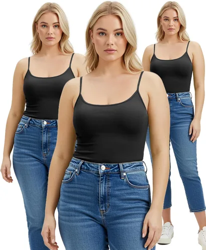 Vista 307 de Emmalise Camisola larga casual básica para mujer, con tirantes ajustables, top en capas