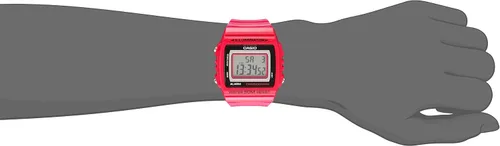 Vista 2 de Casio Kids W215H-4A - Cronómetro digital clásico, color rosa, Rosado, Cronógrafo, Digital