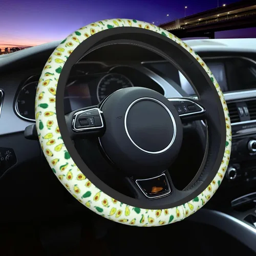 Vista 21 de Funda para Volante de Azulejos Mexicanos Coloridos Accesorios de Automóvil Lindos para Mujeres Niñas Femenino Universal 15 Pulgadas Neopreno