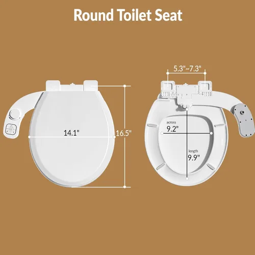 Vista 6 de Asiento de inodoro de bidé no eléctrico, se adapta a inodoros redondos, tapa de cierre suave, liberación rápida para una fácil limpieza, sistema