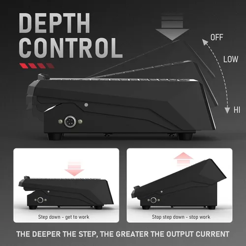Vista 6 de YESWELDER Pedal de soldadura TIG, pedal de control de amplificador, compatible con TIG-200P ACDC TIG-205P YWT-200DC y otras máquinas con control
