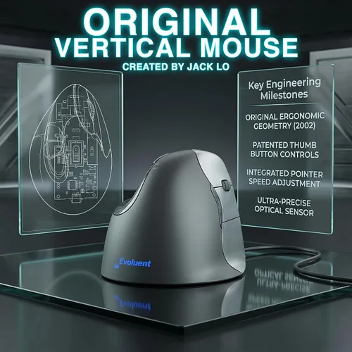 Vista 6 de Evoluent VerticalMouse 4 (modelo # VM4R) mouse de tamaño estándar para diestros (alimentación USB)