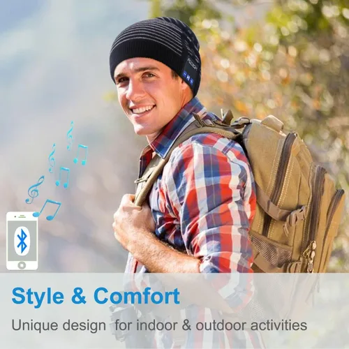 Vista 6 de Rotibox - Gorro inalámbrico con Bluetooth para deportes al aire libre, regalo de Navidad.