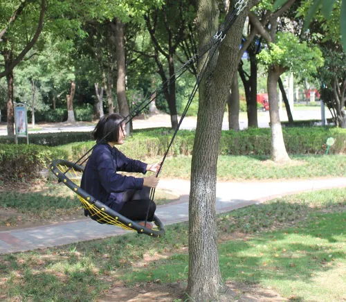 Vista 6 de Juego de asiento colgante de cuerda de mono gigante para jardín, patio trasero, al aire libre, para niños y adultos
