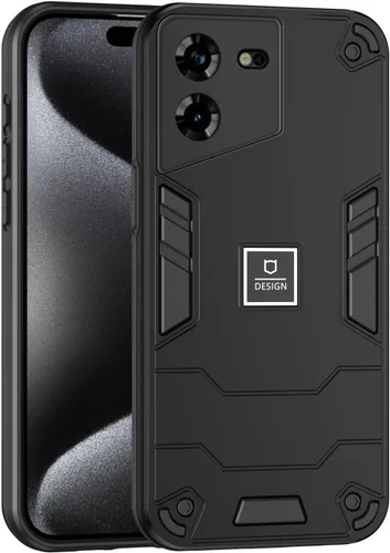 Vista 374 de Funda compatible con Redmi A1, compatible con Redmi A2 2 en 1 [PC dura + TPU], funda de teléfono negra