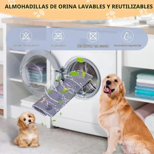 Vista 5 de UPSKY Almohadillas Lavables para Orina para Perros Paquete de 4 de 18" x 24" Almohadillas Reutilizables para Cachorros Impermeables Almohadillas