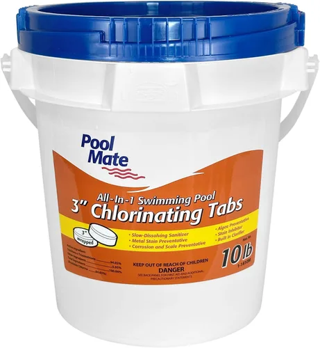Vista 18 de Pool Mate Piscina todo en 1 de 4 libras con pestañas de cloro de 3 pulgadas, tabletas de cloro de 3 pulgadas, desinfectante, clarificador, inhibidor