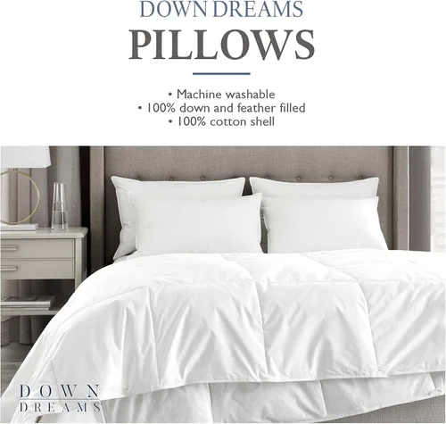 Vista 6 de Down Dreams Almohadas clásicas Manchester Mills - Soporte estándar medio/medio, paquete de 2