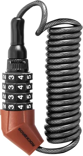 Vista 8 de ROCKBROS Candado para casco de motocicleta, bloqueo de cable de bicicleta, combinación ligera, pequeña cerradura de rueda de bicicleta reajustable