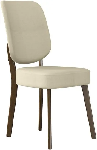 Vista 6 de Juego de 2 sillas de comedor tapizadas color marrón avena