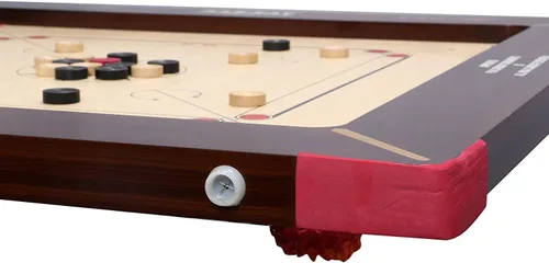 Vista 3 de Tablero AAR-Kay Carrom de madera contrachapada vintage aprobada por la Federación Carrom de India y la Federación Internacional Carrom
