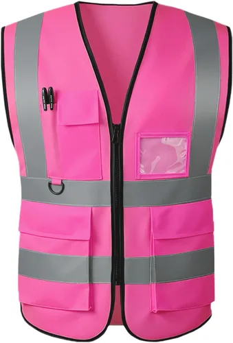 Vista 14 de High Visibility Safety Vest with Reflective Strips & Pockets