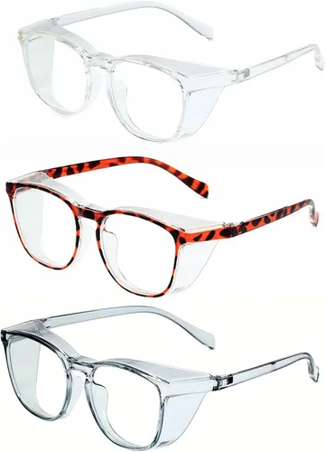 Vista 12 de Anteojos de seguridad que no se empañan, con protección UV400, lentes con bloqueo de luz azul para hombres y mujeres, anteojos transparentes