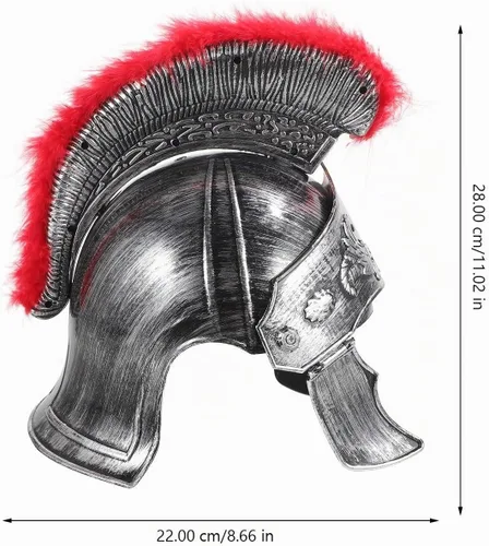 Vista 4 de Casco de soldado romano de plástico plateado