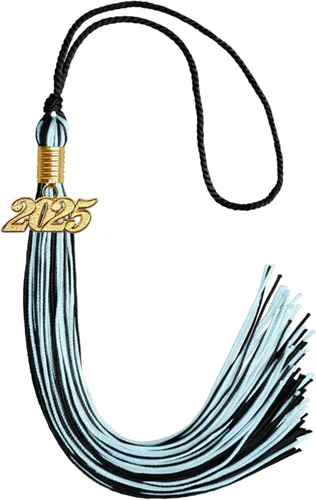 Vista 238 de Endea Graduation - Borla de doble color mixto con fecha dorada (negro/dorado antiguo, 2021)
