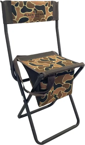 Vista 9 de Black Sierra Silla de caza plegable con respaldo, bolsa de almacenamiento y Axs Camo 2