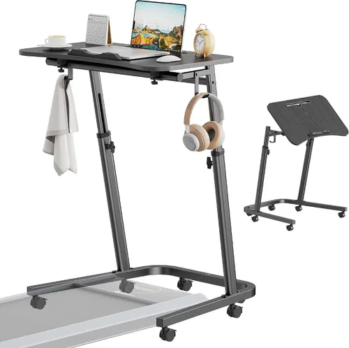 Vista 10 de Escritorio para caminar con parte superior inclinable, escritorio de pie Marrón