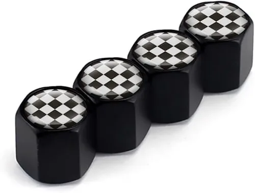 Vista 3 de Tapones de vástago de válvula de neumático de automóvil, accesorios para válvulas de neumáticos, cubiertas universales para automóvil, camiones Negro