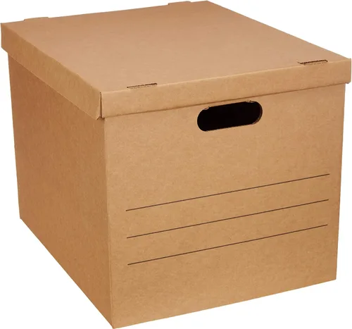 Vista 9 de Amazon Basics Cajas de mudanza con asas y tapas, 15x10x12 pulgadas, Marrón, Paquete de 20