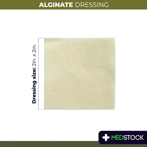 Vista 3 de MEDSTOCK Apósito de alginato, 2 x 2 pulgadas (paquete de 10), cuidado de heridas no tejidas altamente absorbente, formación de gel para un ambiente