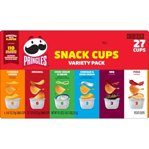 Vista 6 de Pringles Papas Fritas, Snack Stacks, Aperitivos para el Almuerzo, Paquete Variado (27 Envases)