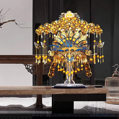 Vista 5 de Piececool Rompecabezas 3D para adultos, kit de construcción de modelos de metal, kit de bricolaje Phoenix Coronet, kits de manualidades