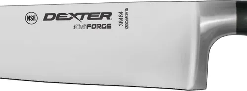 Vista 2 de Dexter -Russell 38464 iCut-FORGE® Cuchillo de chef forjado de 8 pulgadas, hoja de acero inoxidable, mango POM negro, corte profundo para seguridad