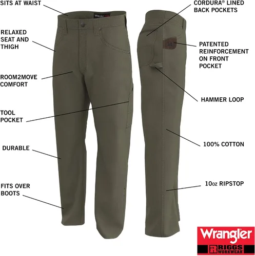 Vista 6 de Wrangler Riggs Workwear - Jeans de carpintero Ripstop para hombre