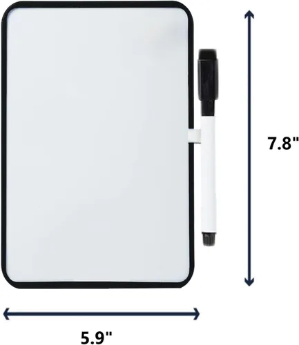 Vista 3 de Pizarra Magnética de Borrado en Seco para Casillero Escolar, 6" x 8" Marcador y 2 Imanes - Pizarra Blanca Pequeña para Aula, Hogar, Oficina, Viajes