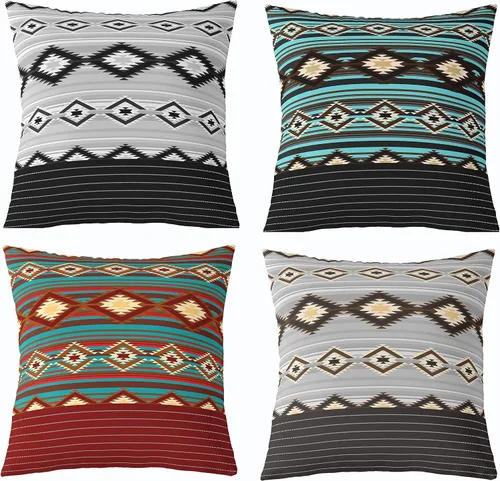 Vista 17 de Feelyou Fundas de Almohada Decorativas de León 16"x16" Juego de 4 Funda de Cojín Suave de Tigre Decoración de Lobo Funda de Almohada de Leopardo