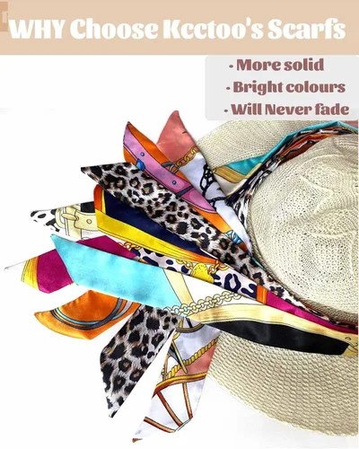 Vista 2 de kcctoo 2610Pack Scarf Bags for Women Handbag Scarfs Band Hair Neck Scarves Fashion Gifts