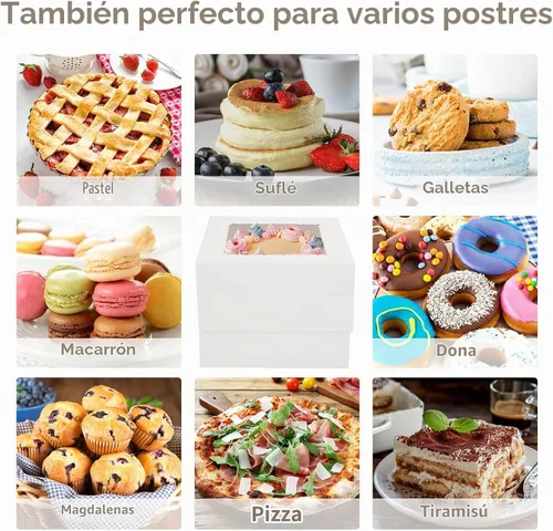 Vista 7 de Moretoes - Cajas altas para tartas de 10 x 10 x 8 pulgadas con ventana, 10 cajas para pastel