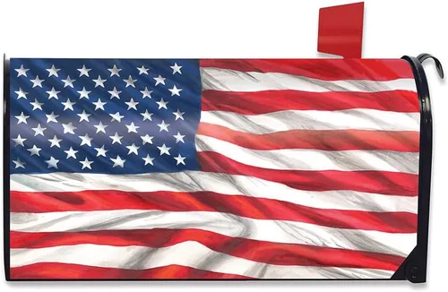 Vista 9 de Briarwood Lane - Funda grande y extragrande para buzón patriótica con águila americana