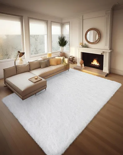 Vista 37 de Ophanie - Alfombras para sala de estar, antideslizante y suave, de felpa grandes y peludas para dormitorio, peludas para niños y niñas, decoración