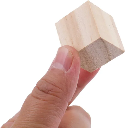 Vista 4 de Tosnail Paquete de 150 cubos de madera sin terminar de 1 pulgada, bloques de madera en blanco para hacer manualidades