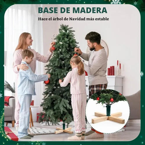 Vista 6 de Soaoo Soporte de madera para árbol de Navidad de 15.7 pulgadas de repuesto, base estable para árbol de Navidad, base para árbol de Navidad