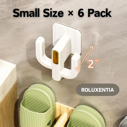 Vista 4 de Paquete de 6 zapateros de pared – Estante organizador de zapatos colgante de alta calidad con soportes adhesivos para colgar, ganchos para zapatos