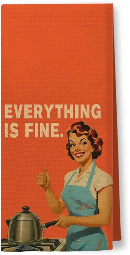 Vista 15 de Toallas de Cocina Divertidas "I'm Fine", Toallas Decorativas de Cocina y Té Estilo Ama de Casa Retro de los 50s, Toallas de Mano de Humor Sarcástico