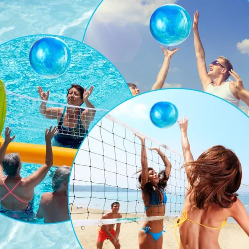Vista 3 de Grevosea Pelota inflable grande de 15 pulgadas, pelota de playa, bola animosa marmoleada, bolas de rebote de nube colorida para adultos, mascotas