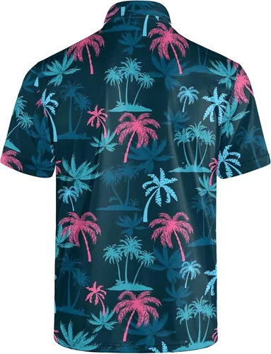 Vista 2 de Camisas polo divertidas para hombre de los años 80, camisas de golf de secado rápido que absorben la humedad, divertidas camisas polo de golf