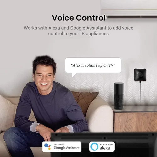Vista 3 de BroadLink RM4 pro IR y RF Mando a distancia universal, concentrador de control remoto Wi-Fi de aprendizaje de código todo en uno para TV, aire