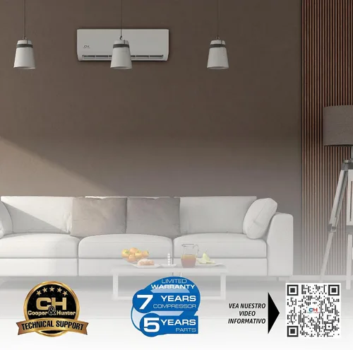 Vista 3 de Cooper & Hunter Mini bomba de calor y aire acondicionado dividido de 2 zonas sin conductos de 18,000 BTU - Soportes de pared de 6K+6K BTU - Sistema