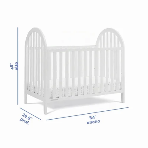 Vista 5 de Delta Children Milano - Cuna convertible 4 en 1, certificada Greenguard Gold, color blanco Bianca