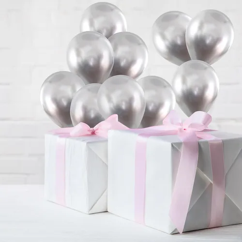 Vista 7 de Sumind 100 globos metálicos de 5 pulgadas, pequeños globos brillantes de helio, de látex cromado decorativo, para graduación, cumpleaños, boda